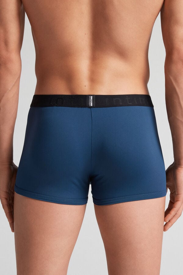 Blue / Black Intimissimi Microfiber Logo Men Shorts | 2570GPYAW