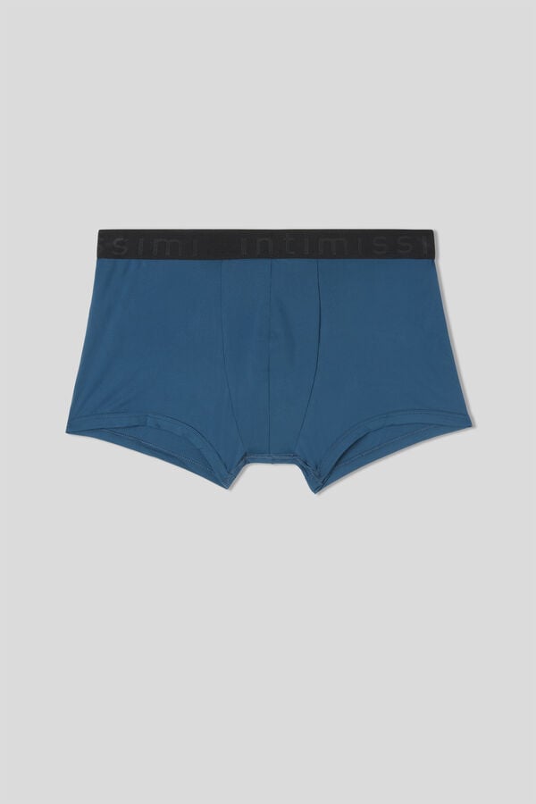 Blue / Black Intimissimi Microfiber Logo Men Shorts | 2570GPYAW