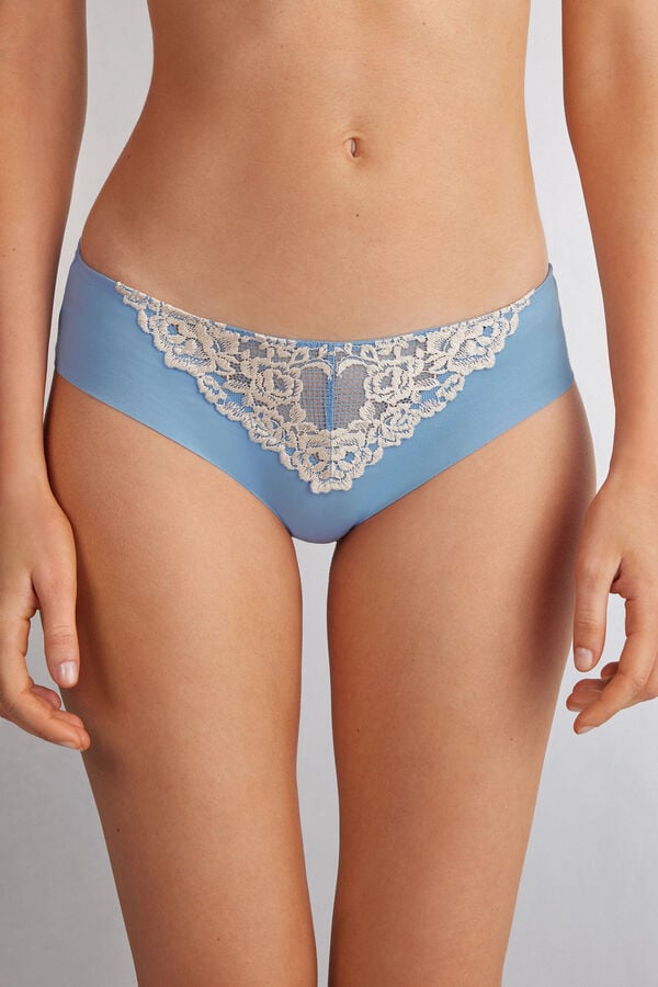 Blue / White Intimissimi Pretty Flowers Seamless Cotton Women Panties | 3029VXDWU