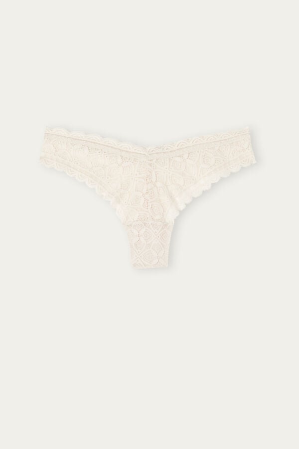 Cream Pink Intimissimi 80s-Style Lacezilian Women Briefs | 7534QZOLJ