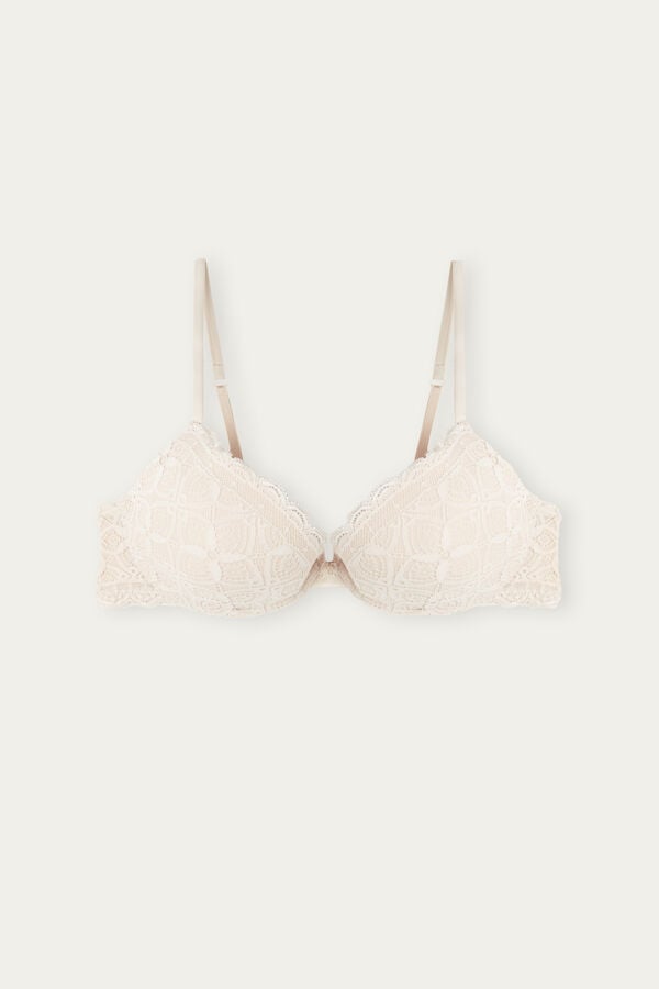 Cream Pink Intimissimi Bellissima Push-Up Lace Women Bra | 9175BVHRF