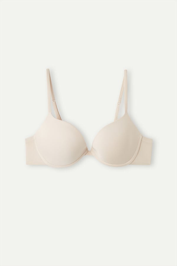 Cream Pink Intimissimi Bellissima Push-Up Ultralight Microfiber Women Bra | 8410UTQGS