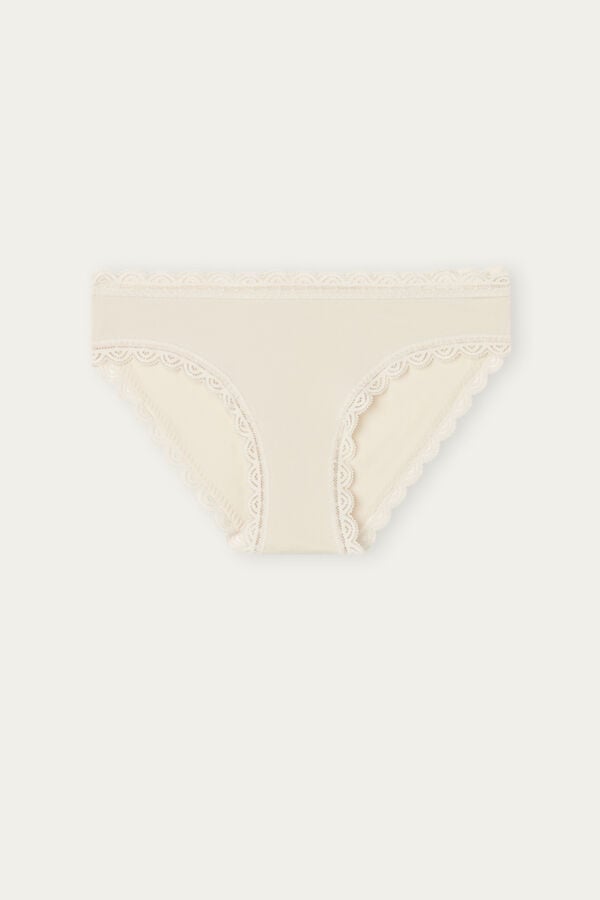 Cream Pink Intimissimi Cotton And Lace Women Panties | 6145FUCLE