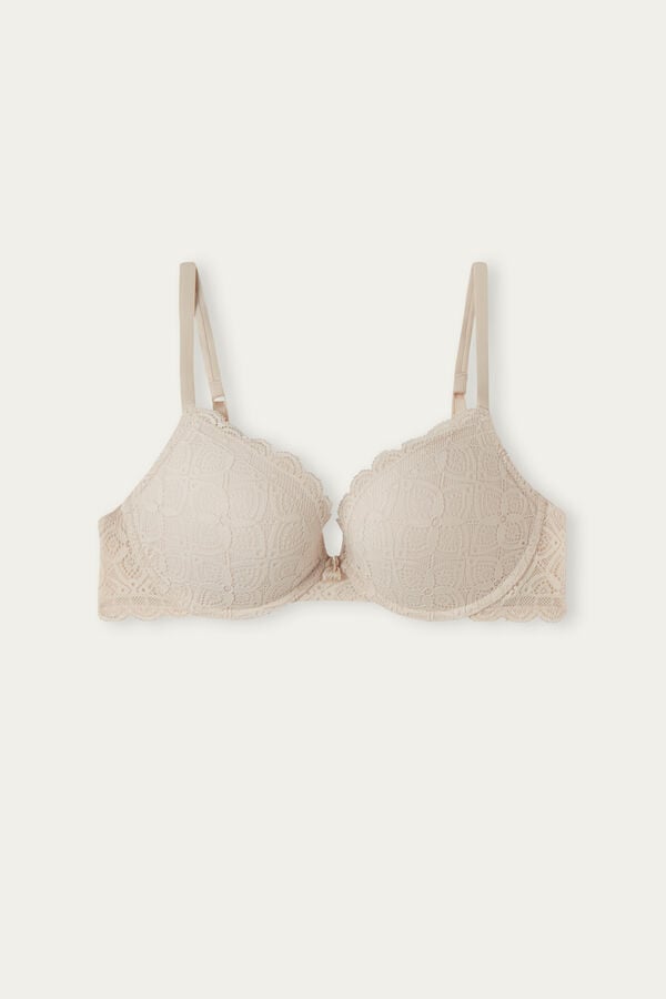 Cream Pink Intimissimi Elettra Super Push-Up Lace Women Bra | 4613EPCSZ