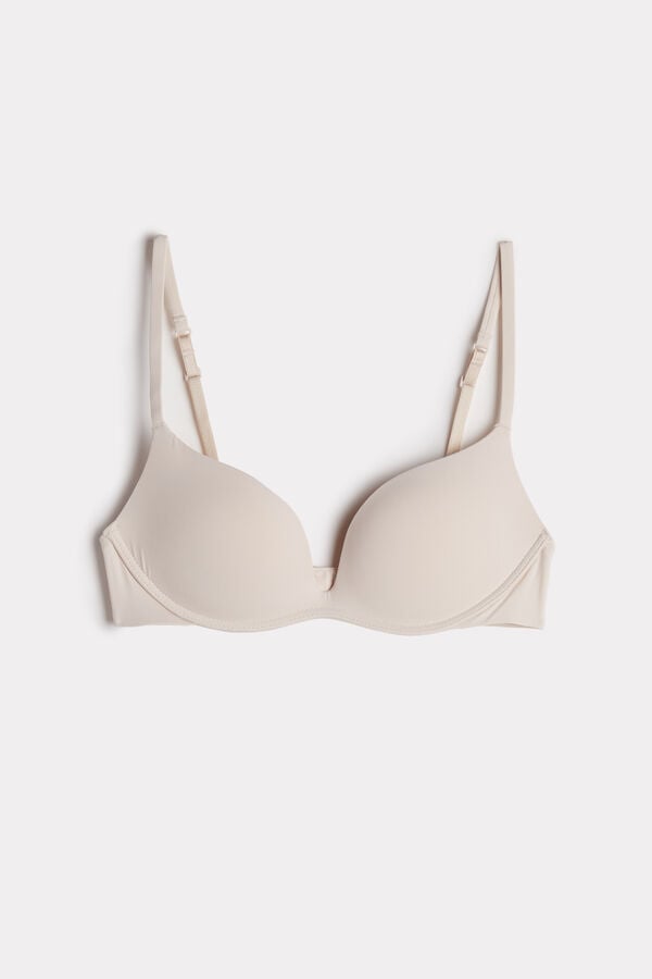 Cream Pink Intimissimi Gioia C-D Cup Microfiber Super Push-Up Women Bra | 4923AGYZU