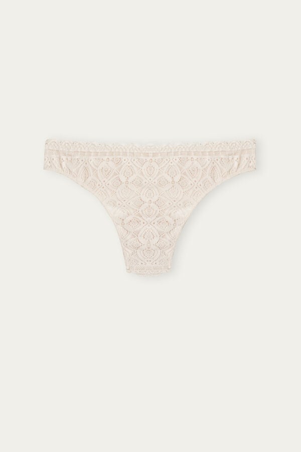 Cream Pink Intimissimi Lace And Microfiberzilian Women Briefs | 3812ESVXW