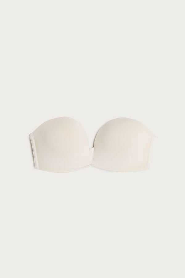 Cream Pink Intimissimi Laura Microfiber Bandeau Women Bra | 4312NBGFR