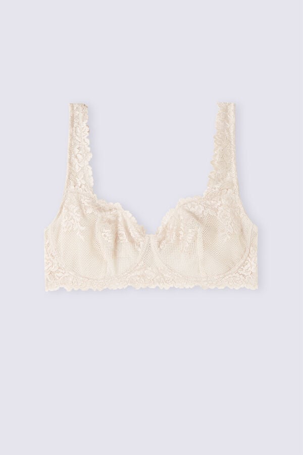 Cream Pink Intimissimi Pretty Flowers Daniela Balconette Women Bra | 8742SQBTO