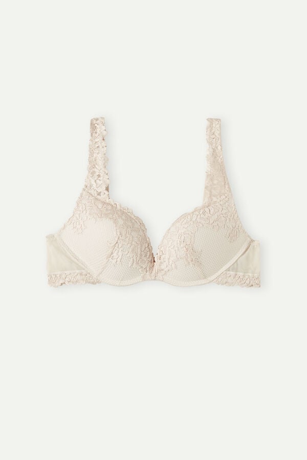 Cream Pink Intimissimi Pretty Flowers Gioia Super Push-Up Women Bra | 4096VMJUB