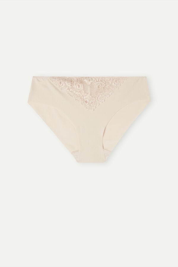 Cream Pink Intimissimi Pretty Flowers Seamless Cotton Women Panties | 9384QDWUH