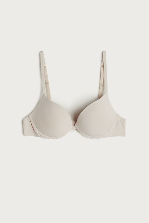 Cream Pink Intimissimi Simona Microfiber Super Push-Up Women Bra | 4972CTURM