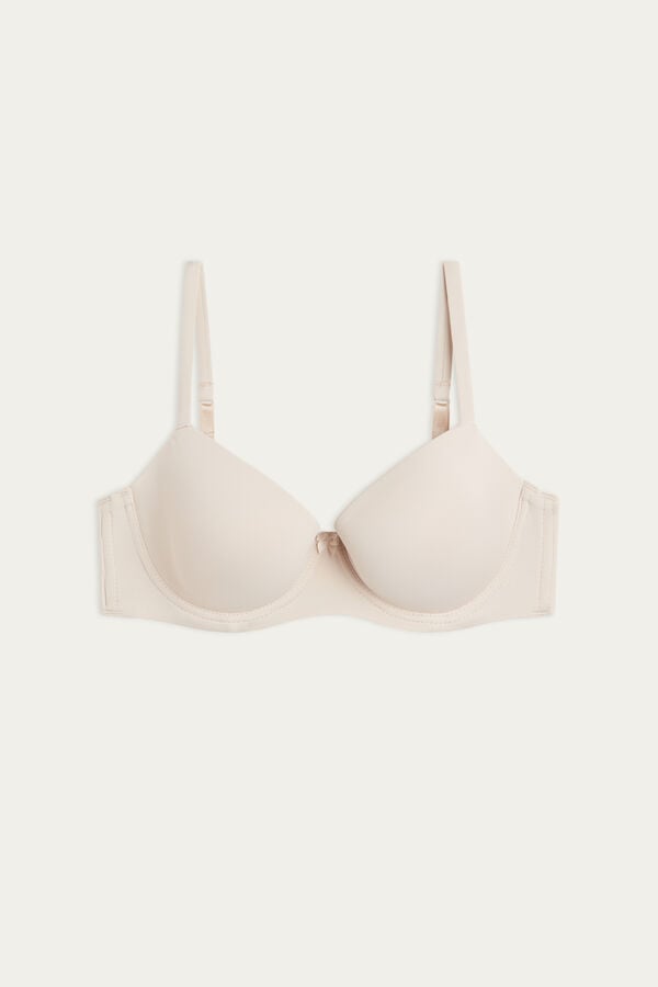 Cream Pink Intimissimi Sofia Microfiber Padded Balconette Women Bra | 5648KCETY