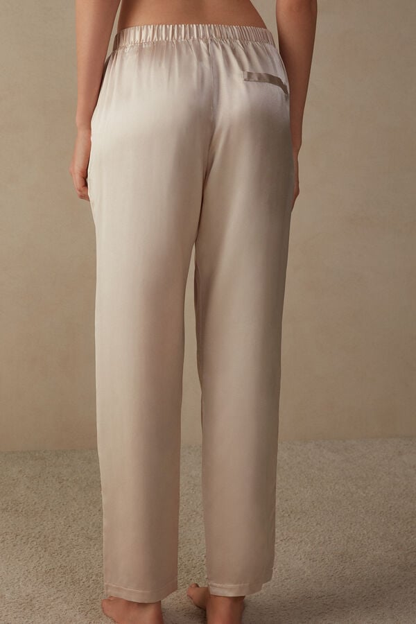 Cream Pink Intimissimi Straight Silk Women Pants | 4753LVPHN