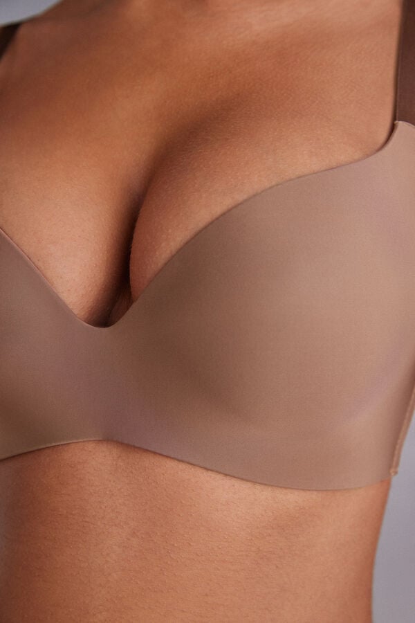 Dark Beige Intimissimi Adele Wireless Boost Triangle Ultralight Microfiber Women Bra | 7581PFNLQ