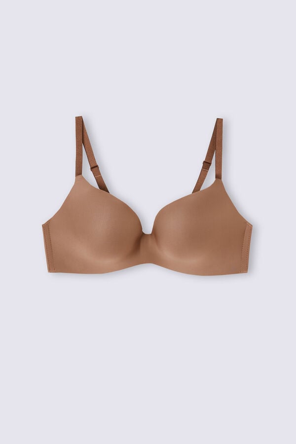 Dark Beige Intimissimi Adele Wireless Boost Triangle Ultralight Microfiber Women Bra | 7581PFNLQ