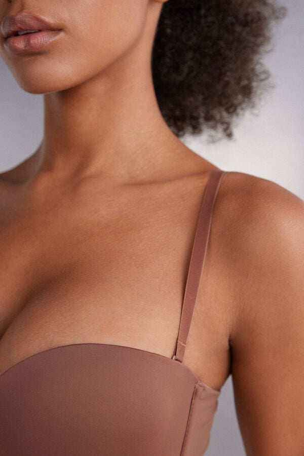 Dark Beige Intimissimi Gioia Bandeau Women Bra | 6473CQUFG