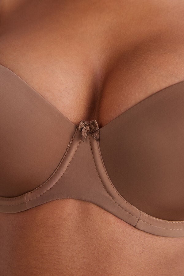 Dark Beige Intimissimi Sofia Natural Lift Balconette Ultralight Microfiber Women Bra | 0539VHZLF