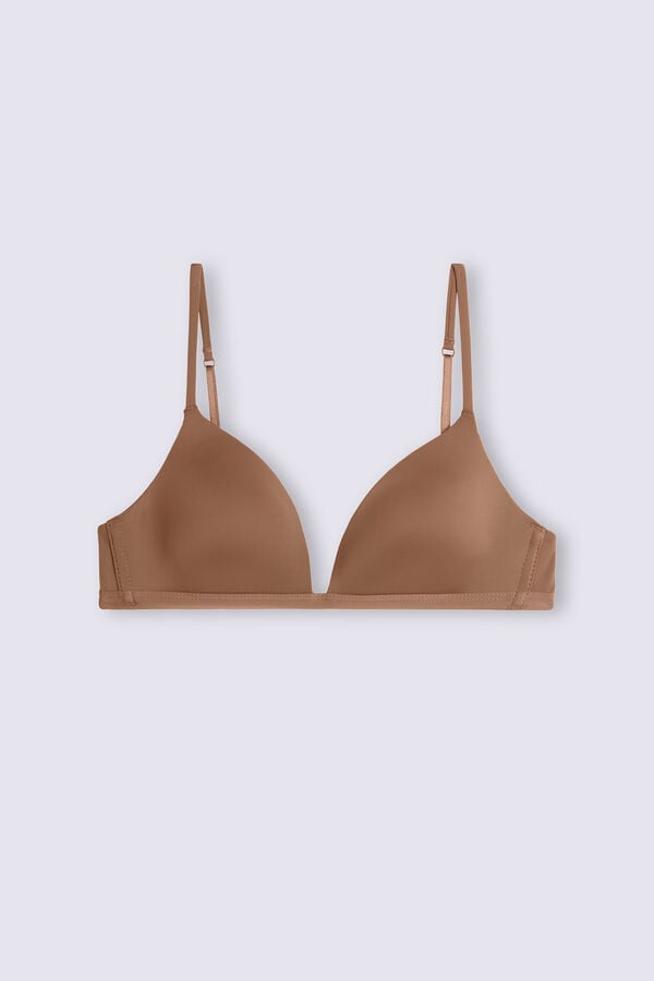 Dark Beige Intimissimi Tiziana Microfiber Triangle Women Bra | 7652WXDAG