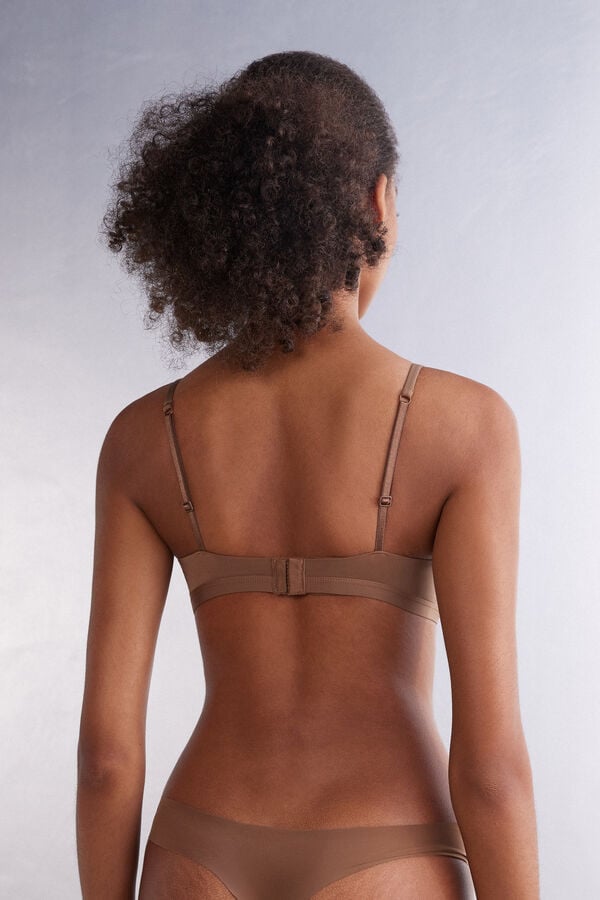 Dark Beige Intimissimi Tiziana Triangle Ultralight Microfiber Women Bra | 7568REUQS