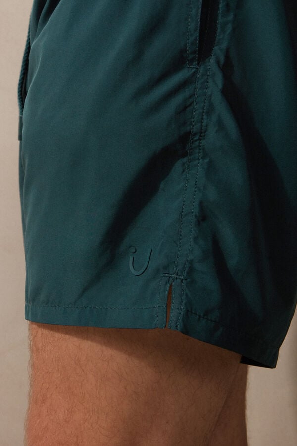 Dark Green Intimissimi Plain Men Swim Trunks | 6239ACDWU