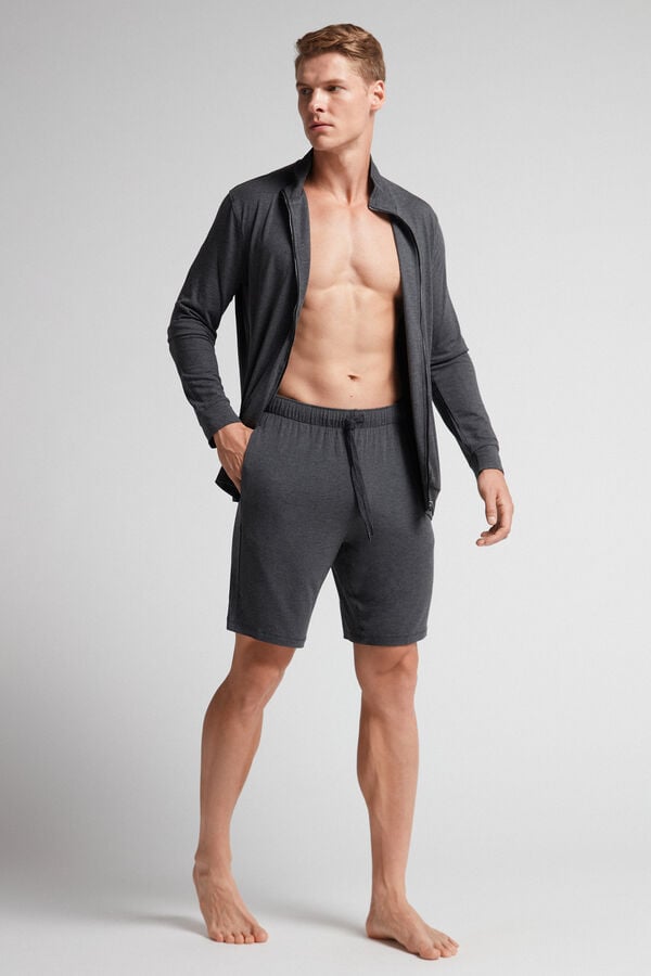 Dark Grey Intimissimi Silk And Modal Men Shorts | 8245YBHKP