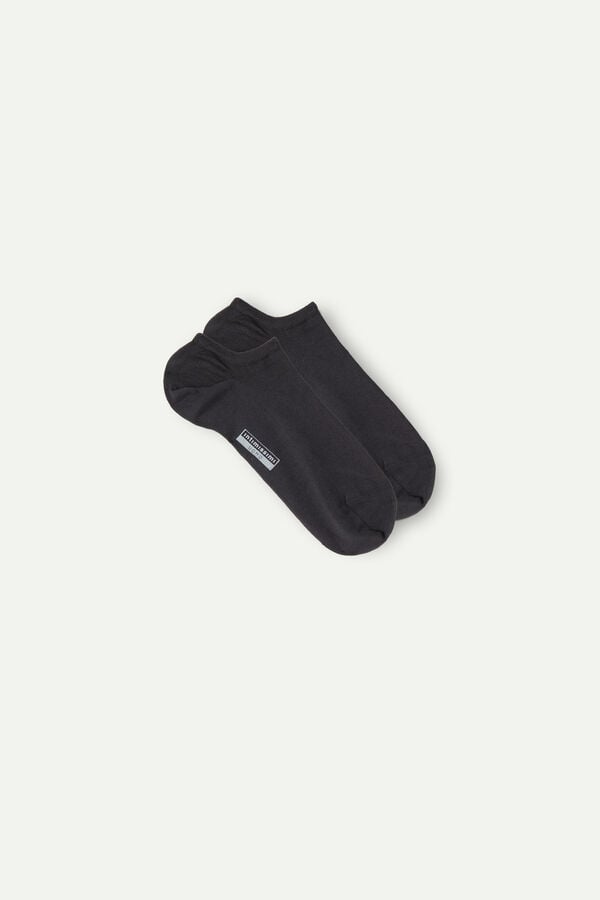 Dark Grey Intimissimi Superior Cotton No-Show Men Socks | 7986FKMBP