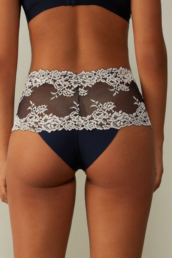 Deep Blue / Light Yellow Intimissimi Pretty Flowers Hipsterzilian Women Briefs | 2984DZXLC