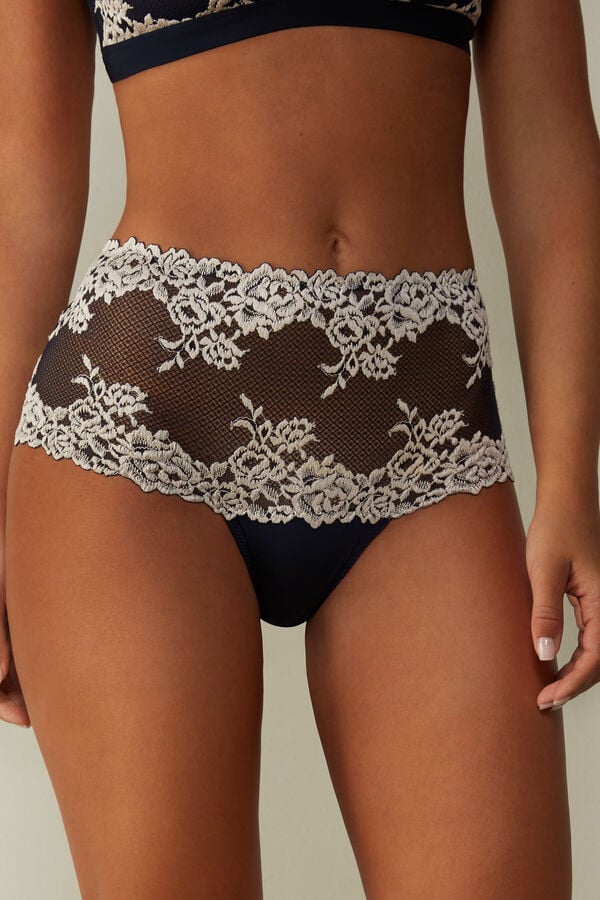 Deep Blue / Light Yellow Intimissimi Pretty Flowers Hipsterzilian Women Briefs | 2984DZXLC