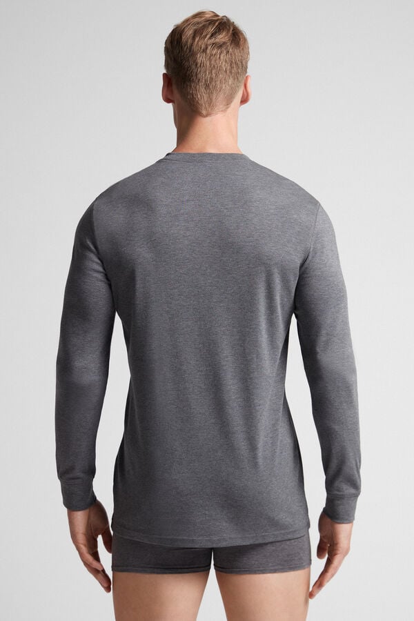 Deep Grey Intimissimi Cottons Men Long Sleeve | 4196SVIDR