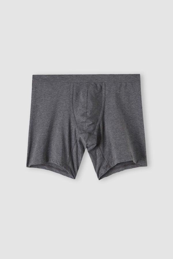 Deep Grey Intimissimi Superior Cotton Long Men Boxer | 2437IFRNE