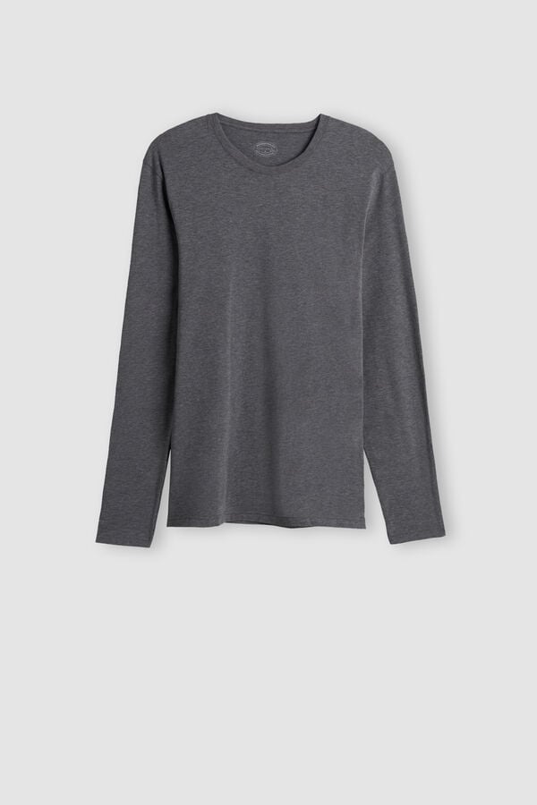 Deep Grey Intimissimi Superior Cotton Men Long Sleeve | 1463RQULE