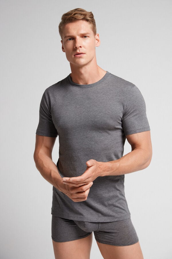 Deep Grey Intimissimi Superior Cotton Men T-Shirt | 1786LIXRP