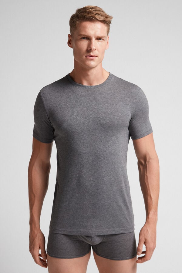 Deep Grey Intimissimi Superior Cotton Men T-Shirt | 1786LIXRP