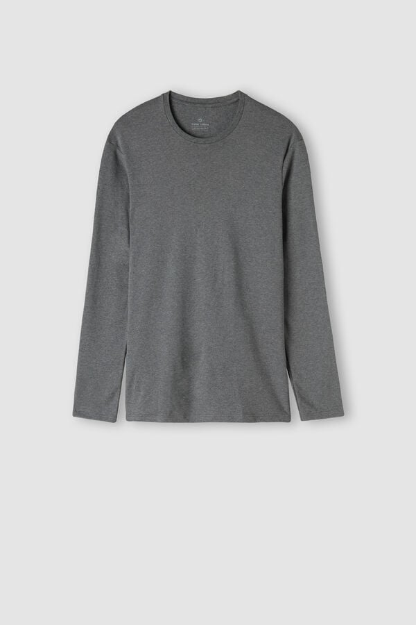 Deep Grey Intimissimi Top In Warm Cotton Men Long Sleeve | 8013JIHOB