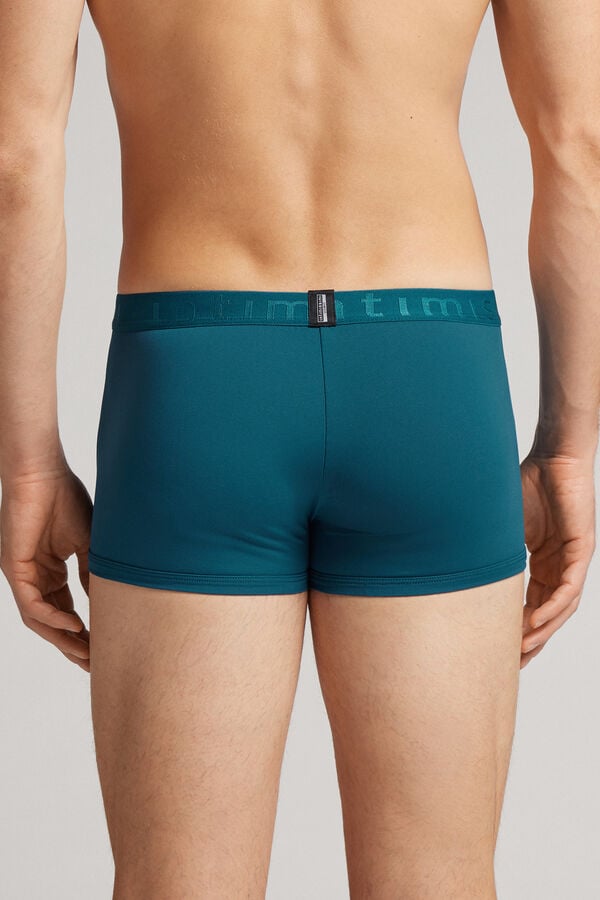 Green Intimissimi Microfiber Logo Men Shorts | 3290DKFRU