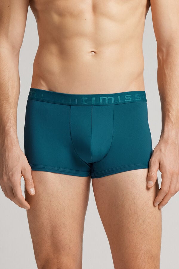 Green Intimissimi Microfiber Logo Men Shorts | 3290DKFRU