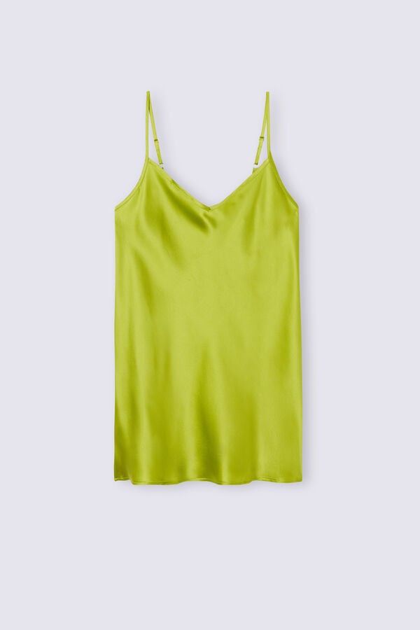 Green Intimissimi Silk Satin With V-Neckline Women Tank Top | 6982OCLVA