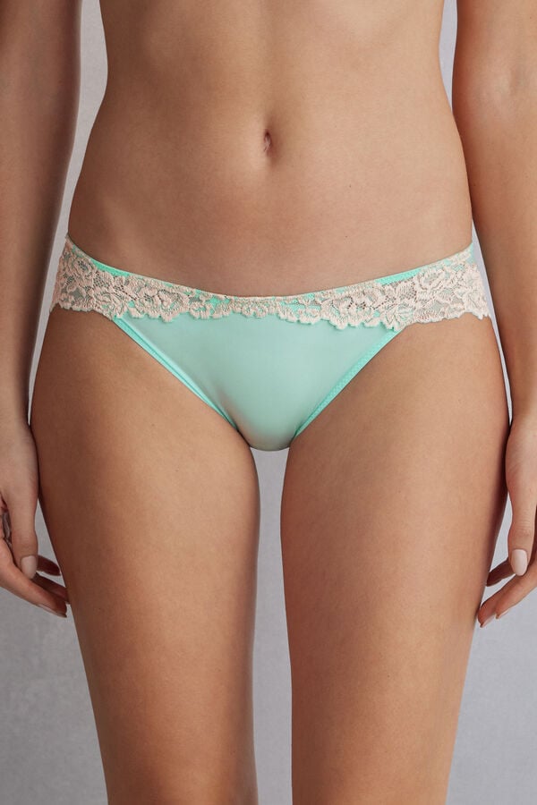 Green / White Intimissimi Pretty Flowers Women Panties | 8260BYUDR