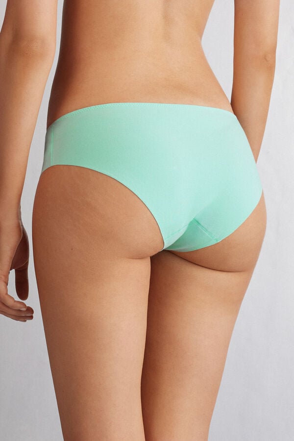 Green / White Intimissimi Pretty Flowers Seamless Cotton Women Panties | 0978NEHIS