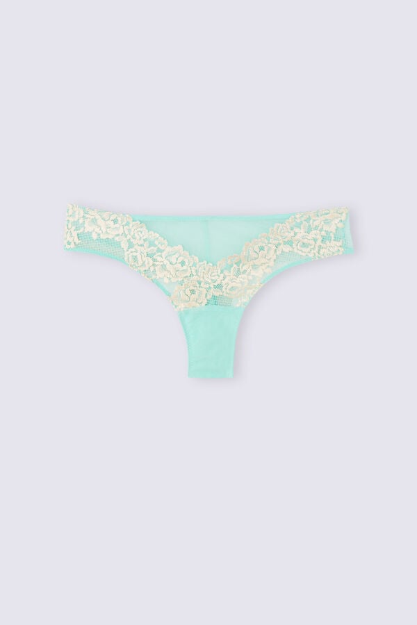 Green / White Intimissimi Pretty Flowerszilian Women Briefs | 8396WPANK