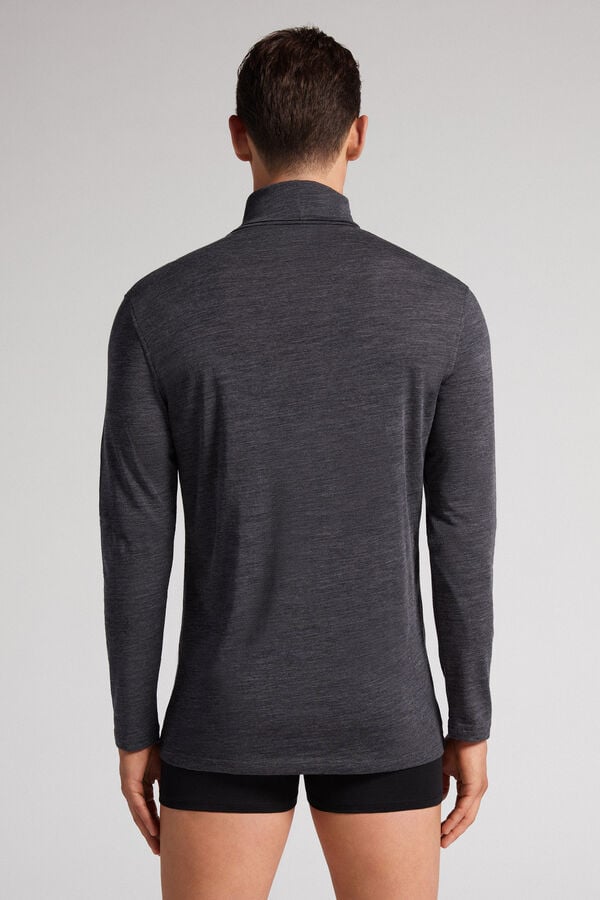 Grey Intimissimi High-Neck Merino-Wool Men Long Sleeve | 2039RVXTD