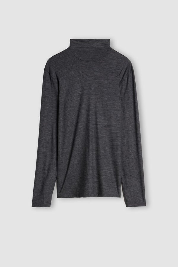 Grey Intimissimi High-Neck Merino-Wool Men Long Sleeve | 2039RVXTD