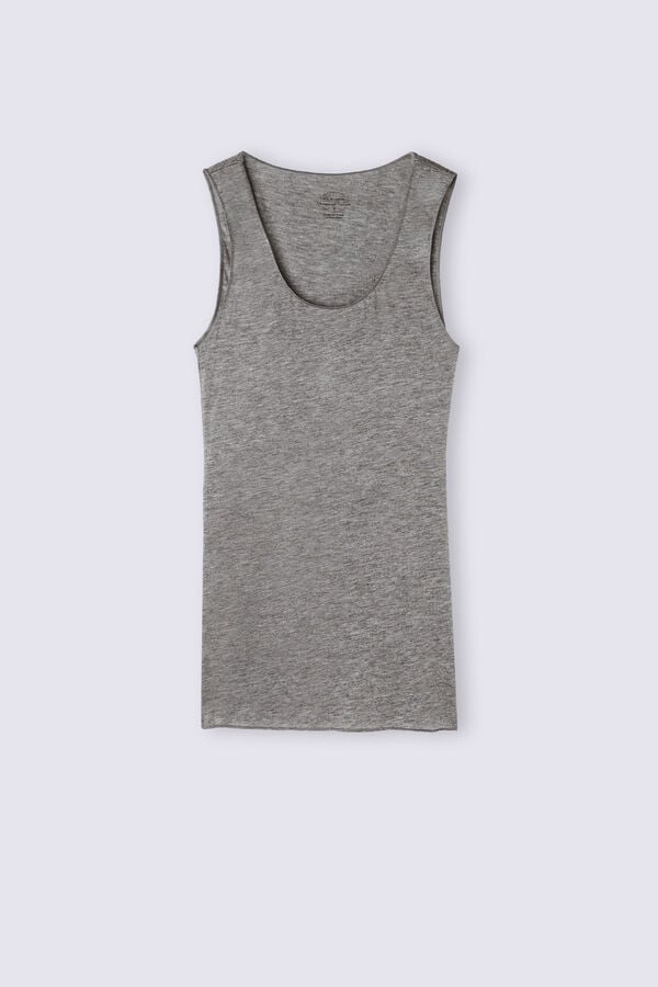 Grey Intimissimi Modal Cashmere Ultralight Wide-Shoulder Women Tank Top | 3671AEKRX