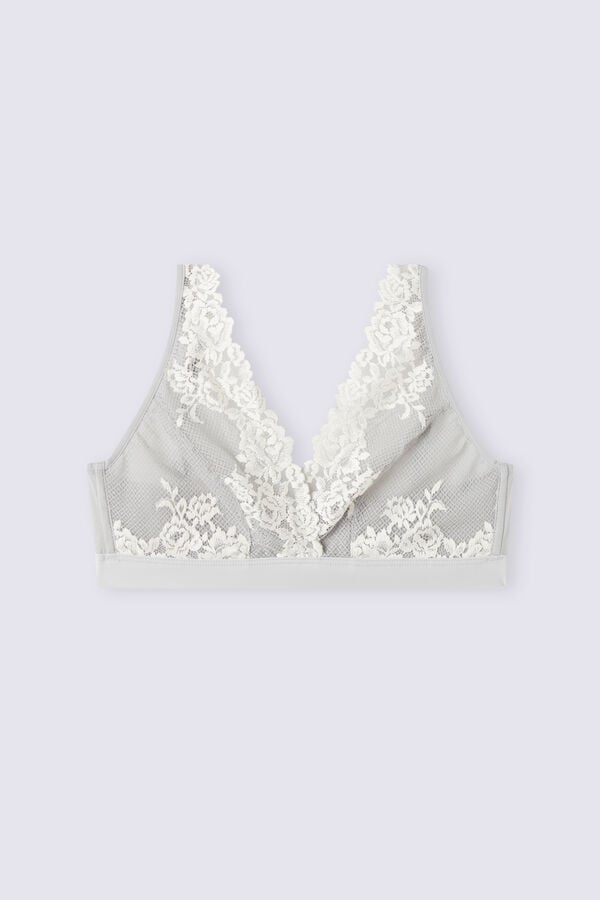 Grey Intimissimi Pretty Flowers Lara Triangle Women Bra | 4103VMNIZ