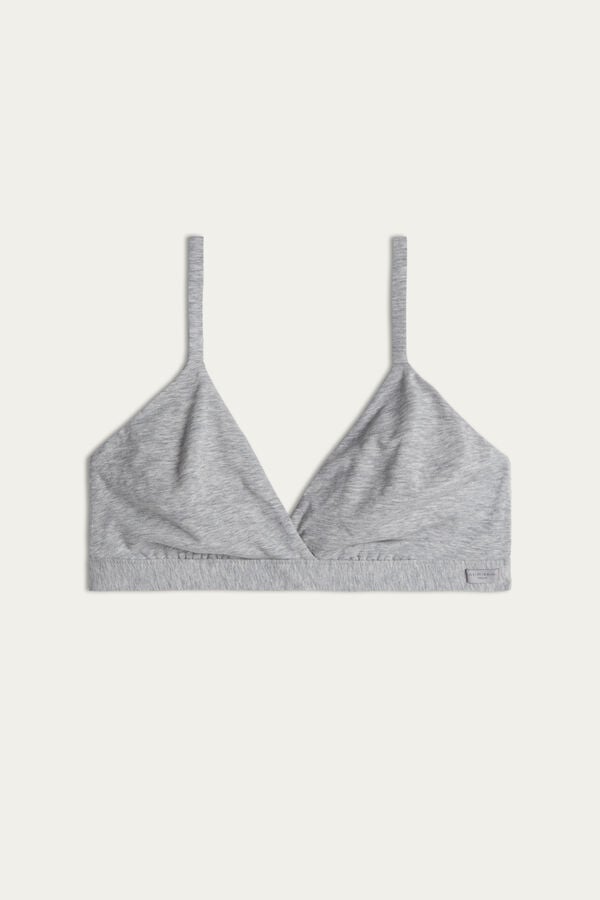 Light Grey Intimissimi Emma Triangle Natural Cotton Women Bra | 7904PLWRS