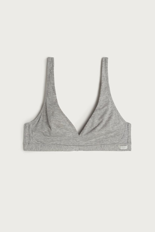 Light Grey Intimissimi Lara Cotton Triangle Women Bra | 2135AWBSL