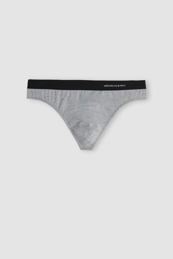 Light Grey Intimissimi Logo Detailed Microfiber Men Thong | 7236CZJUS