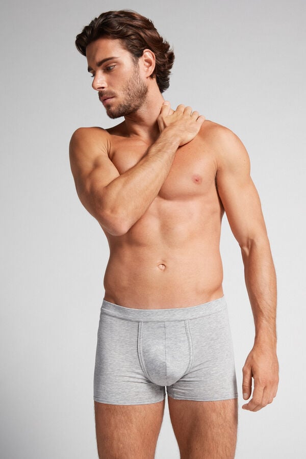 Light Grey Intimissimi Natural Fresh Cotton Men Boxer | 3849LOTWI