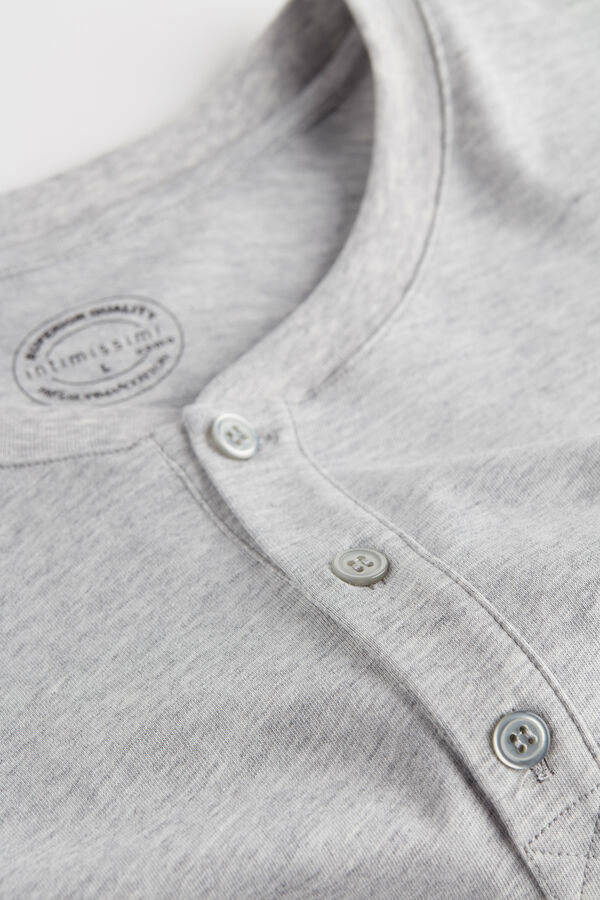 Light Grey Intimissimi Superior Cotton Henley Men T-Shirt | 3791NJDFX