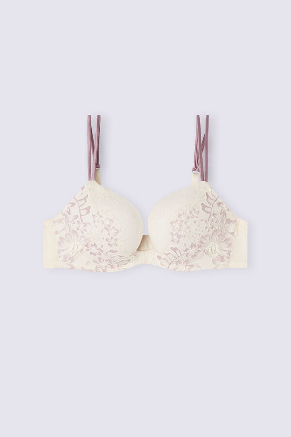 Light Yellow Intimissimi Secret Garden Monica Push-Up Women Bra | 7063SVHPC